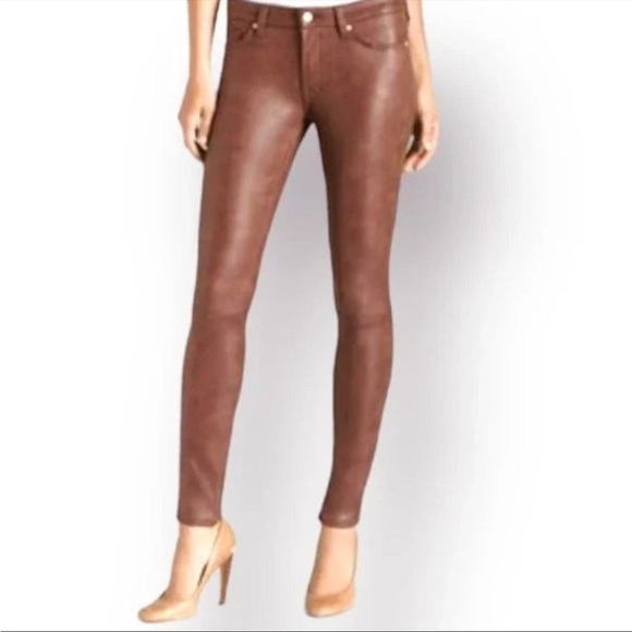 7 for all Mankind dark dusty rose coated skinny jeans Size 26 - Picture 1 of 9